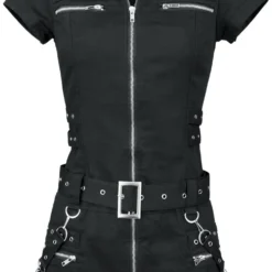 "Black Zip Dress" Kurzes Kleid Schwarz Von H&R London