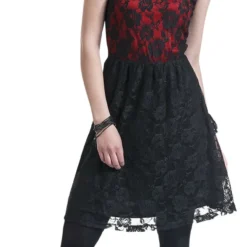 "Lady Jane" Mittellanges Kleid Schwarz/rot Von Gothicana By EMP -Angebote Weib Zauber Store 287007wa