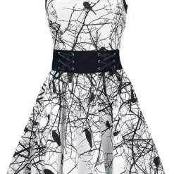 "Dark Crow" Mittellanges Kleid Weiß Von Vixxsin