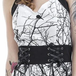 "Dark Crow" Mittellanges Kleid Weiß Von Vixxsin -Angebote Weib Zauber Store 298185d emp