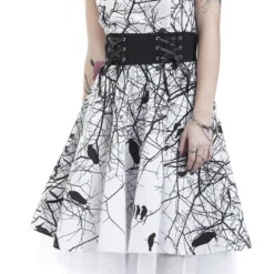 "Dark Crow" Mittellanges Kleid Weiß Von Vixxsin -Angebote Weib Zauber Store 298185wa emp