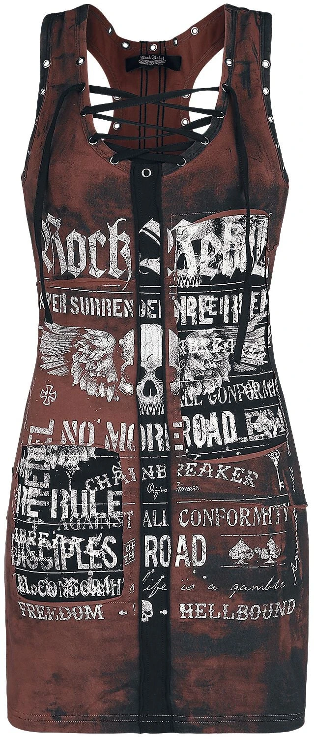 "Stay A Little Longer" Kurzes Kleid Braun Von Rock Rebel By EMP 3 "Stay A Little Longer" Kurzes Kleid Braun Von Rock Rebel By EMP