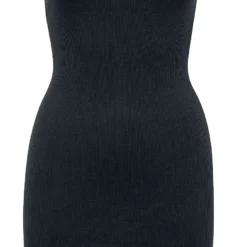 "Ladies Off Shoulder Rib Dress" Kurzes Kleid Schwarz Von Urban Classics
