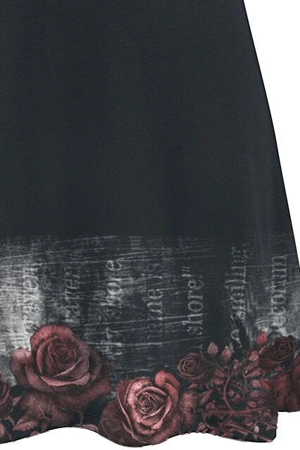 "Nevermore" Kurzes Kleid Schwarz/bordeaux Von Alchemy England 6 "Nevermore" Kurzes Kleid Schwarz/bordeaux Von Alchemy England – Bild 4