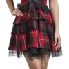 "Red Tartan Gothic Dress" Kurzes Kleid Schwarz/rot Von H&R London -Angebote Weib Zauber Store 375149