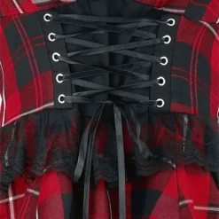 "Red Tartan Gothic Dress" Kurzes Kleid Schwarz/rot Von H&R London -Angebote Weib Zauber Store 375149d2