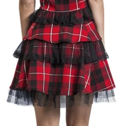 "Red Tartan Gothic Dress" Kurzes Kleid Schwarz/rot Von H&R London -Angebote Weib Zauber Store 375149wb