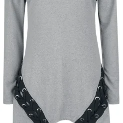 "Hazard Dress" Kurzes Kleid Grau Von Poizen Industries