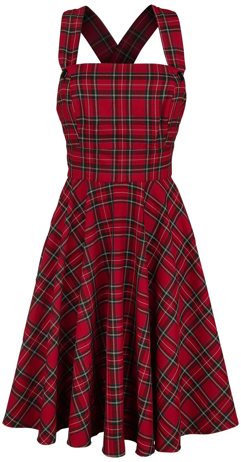 "Irvine Pinafore Dress" Mittellanges Kleid Rot Von Hell Bunny 4 "Irvine Pinafore Dress" Mittellanges Kleid Rot Von Hell Bunny – Bild 2