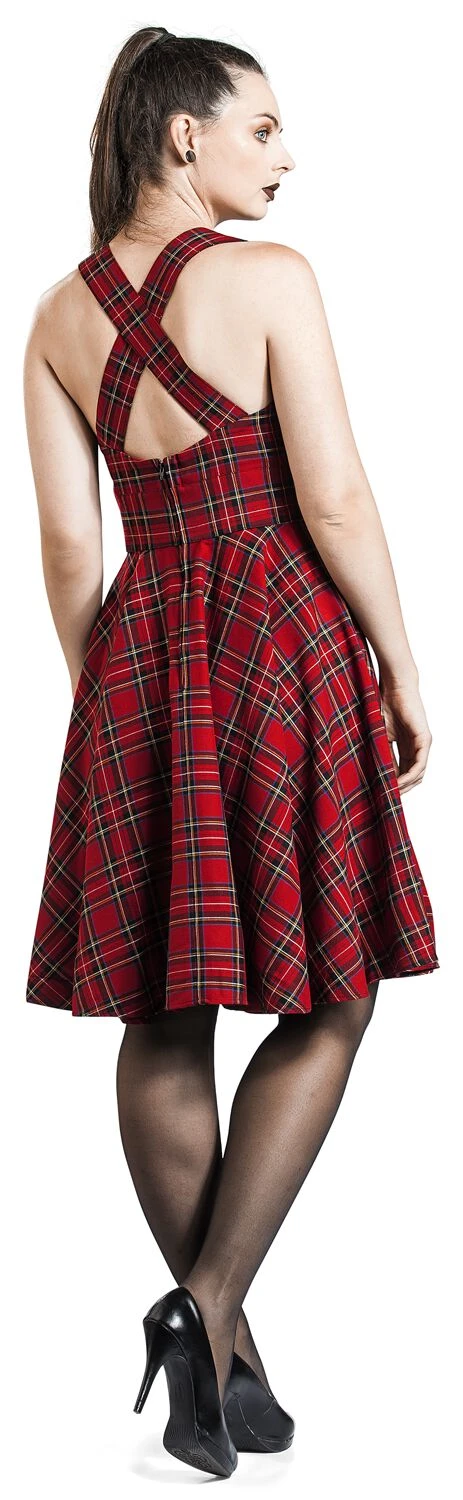 "Irvine Pinafore Dress" Mittellanges Kleid Rot Von Hell Bunny 8 "Irvine Pinafore Dress" Mittellanges Kleid Rot Von Hell Bunny – Bild 6