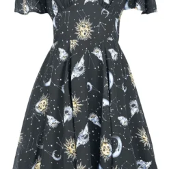 "Solaris Dress" Mittellanges Kleid Schwarz Von Hell Bunny