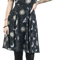 "Solaris Dress" Mittellanges Kleid Schwarz Von Hell Bunny -Angebote Weib Zauber Store 444118wa
