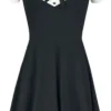 "In A Mood Tie Neck Dress" Kurzes Kleid Schwarz/weiß Von Jawbreaker -Angebote Weib Zauber Store 446010a