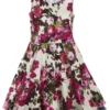 "Audrey 50's Cream Floral Swing Dress" Kleid Multicolor Von H&R London -Angebote Weib Zauber Store 450711a