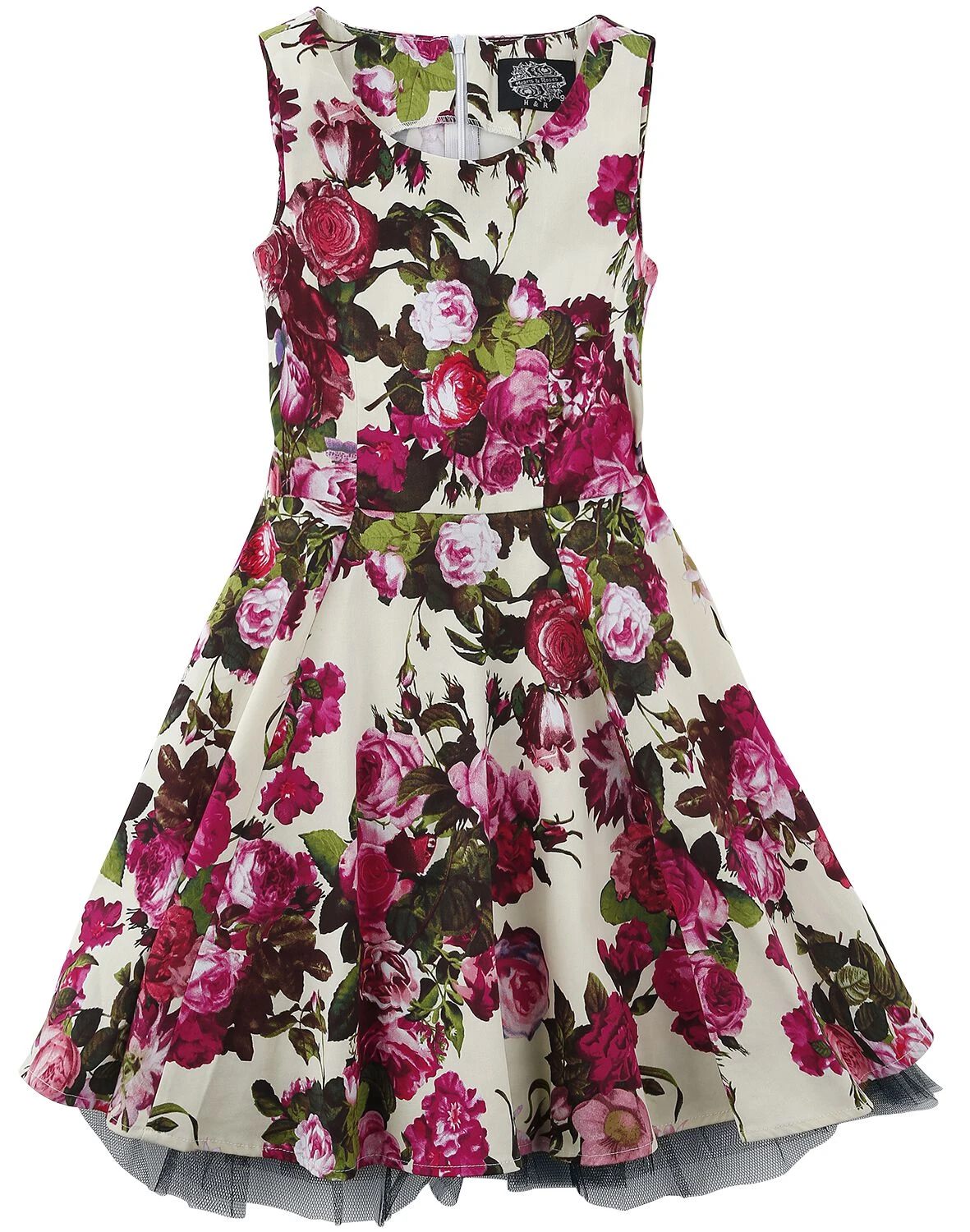 "Audrey 50's Cream Floral Swing Dress" Kleid Multicolor Von H&R London