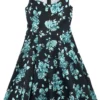 "Black Rosaceae Swing Dress" Kleid Schwarz/türkis Von H&R London -Angebote Weib Zauber Store 450719a