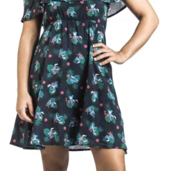 "Jungle" Kurzes Kleid Dunkelblau Von Lilo & Stitch -Angebote Weib Zauber Store 454809wa