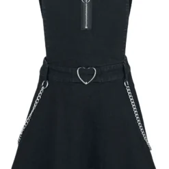 "Love Me Right Dungeree Style Dress" Kurzes Kleid Schwarz Von Jawbreaker