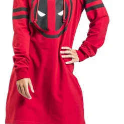 "Logo" Mittellanges Kleid Rot Von Deadpool -Angebote Weib Zauber Store 460887wa