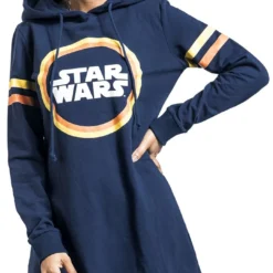 "Retro Logo" Mittellanges Kleid Blau Von Star Wars -Angebote Weib Zauber Store 460888wa
