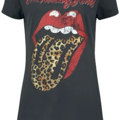 "Amplified Collection - Leopard Tongue" Kurzes Kleid Charcoal Von The Rolling Stones