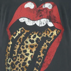 "Amplified Collection - Leopard Tongue" Kurzes Kleid Charcoal Von The Rolling Stones -Angebote Weib Zauber Store 465059d