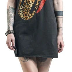 "Amplified Collection - Leopard Tongue" Kurzes Kleid Charcoal Von The Rolling Stones -Angebote Weib Zauber Store 465059wa