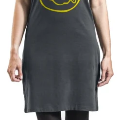 "Amplified Collection - Smiley" Kurzes Kleid Charcoal Von Nirvana -Angebote Weib Zauber Store 465067wa
