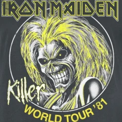 "Amplified Collection - Killer World Tour 81'" Kurzes Kleid Charcoal Von Iron Maiden -Angebote Weib Zauber Store 465071d2