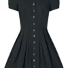 "Button Heart" Mittellanges Kleid Schwarz Von Hell Bunny -Angebote Weib Zauber Store 467743a