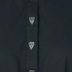 "Button Heart" Mittellanges Kleid Schwarz Von Hell Bunny -Angebote Weib Zauber Store 467743d