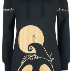 "Jack Skellington - Skull" Mittellanges Kleid Schwarz Von The Nightmare Before Christmas