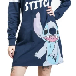 "Hello I'm Stitch" Mittellanges Kleid Blau Von Lilo & Stitch -Angebote Weib Zauber Store 472696wa