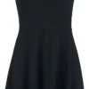"Schwarzes Kleid Mit Pentagramm-Trägern Und Mondphasen-Print" Kurzes Kleid Schwarz Von Gothicana By EMP -Angebote Weib Zauber Store 477202a
