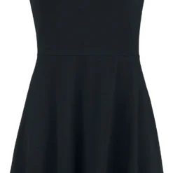 "Schwarzes Kleid Mit Pentagramm-Trägern Und Mondphasen-Print" Kurzes Kleid Schwarz Von Gothicana By EMP