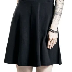 "Schwarzes Kleid Mit Pentagramm-Trägern Und Mondphasen-Print" Kurzes Kleid Schwarz Von Gothicana By EMP -Angebote Weib Zauber Store 477202wa