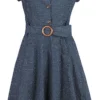 "Spot Perfection Fit & Flare Dress" Mittellanges Kleid Navy Von Banned Retro -Angebote Weib Zauber Store 480383a