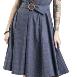 "Spot Perfection Fit & Flare Dress" Mittellanges Kleid Navy Von Banned Retro -Angebote Weib Zauber Store 480383wa