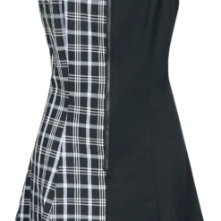 "Death Check Dress" Kurzes Kleid Schwarz/blau Von Banned Alternative