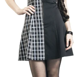 "Death Check Dress" Kurzes Kleid Schwarz/blau Von Banned Alternative -Angebote Weib Zauber Store 480615wa
