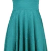 "Tessy Green Gathered Dress" Mittellanges Kleid Petrol Von Voodoo Vixen -Angebote Weib Zauber Store 482499a