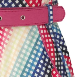 "Serene Rainbow Gingham Flare Dress" Mittellanges Kleid Multicolor Von Voodoo Vixen -Angebote Weib Zauber Store 482595d2