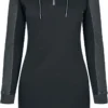"Ladies 2-Tone Hooded Dress" Kurzes Kleid Schwarz/charcoal Von Urban Classics -Angebote Weib Zauber Store 483617a