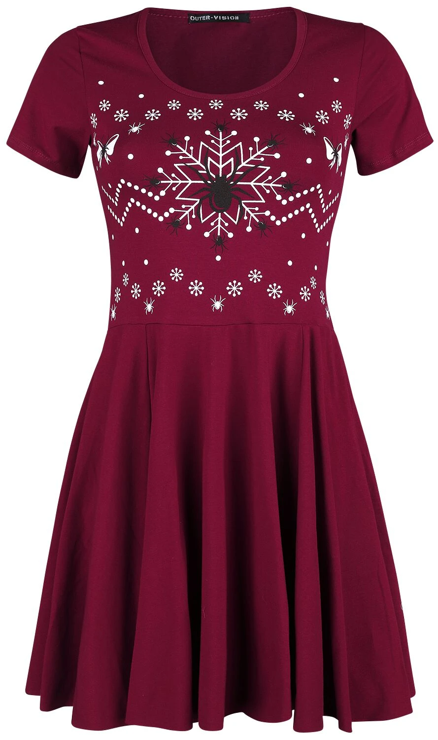 "Spider X-Mas" Kurzes Kleid Rot Von Outer Vision