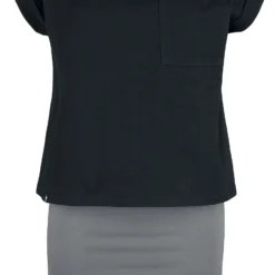 "2 In 1 Top Tee Dress" Kurzes Kleid Schwarz/grau Von Forplay