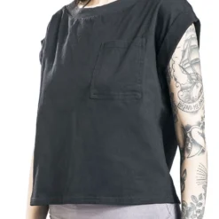 "2 In 1 Top Tee Dress" Kurzes Kleid Schwarz/grau Von Forplay -Angebote Weib Zauber Store 485669wa