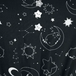 "Starlight" Langes Kleid Schwarz Von Pusheen -Angebote Weib Zauber Store 488445d