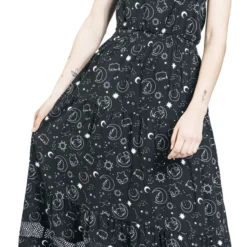 "Starlight" Langes Kleid Schwarz Von Pusheen -Angebote Weib Zauber Store 488445wa