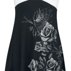 "Widow Roses" Kurzes Kleid Schwarz/weiß Von Alchemy England