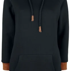 "Sweatkleid Mit Braunem Saum" Kurzes Kleid Schwarz Von RED By EMP